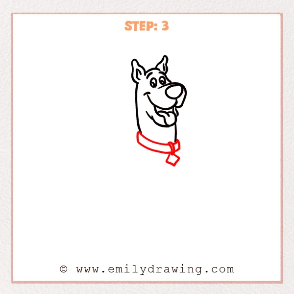 how to draw a scooby doo - Step 3